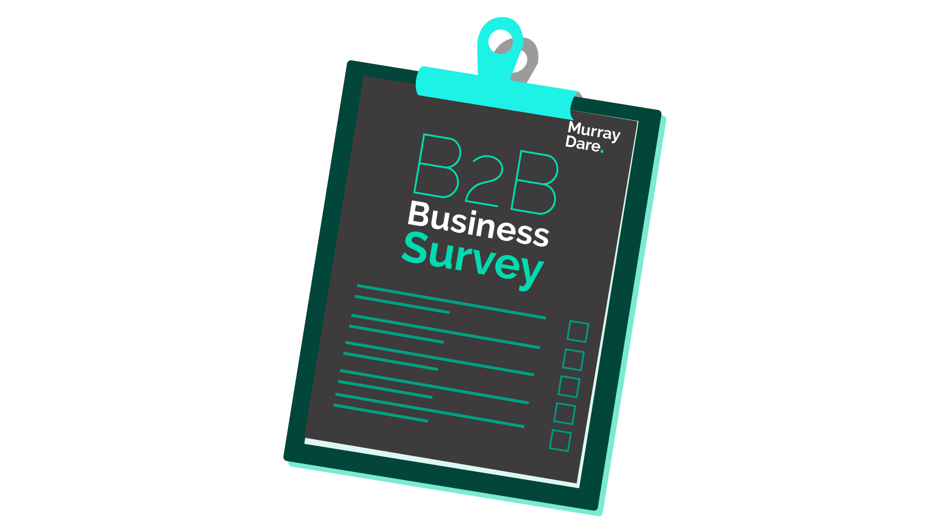 clipboard with a survey on it called 'B2B business survey' - business processes