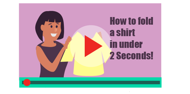 Video how-to guide showing how to fold a shirt