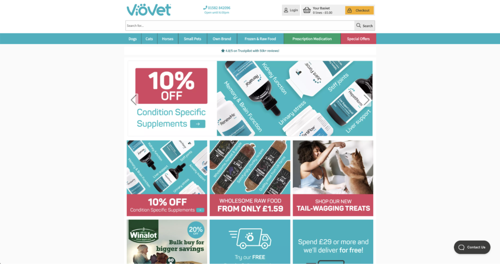 VioVet website homepage 