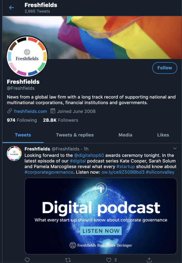 Freshfields Bruckhaus Deringer Podcast legal content marketing example