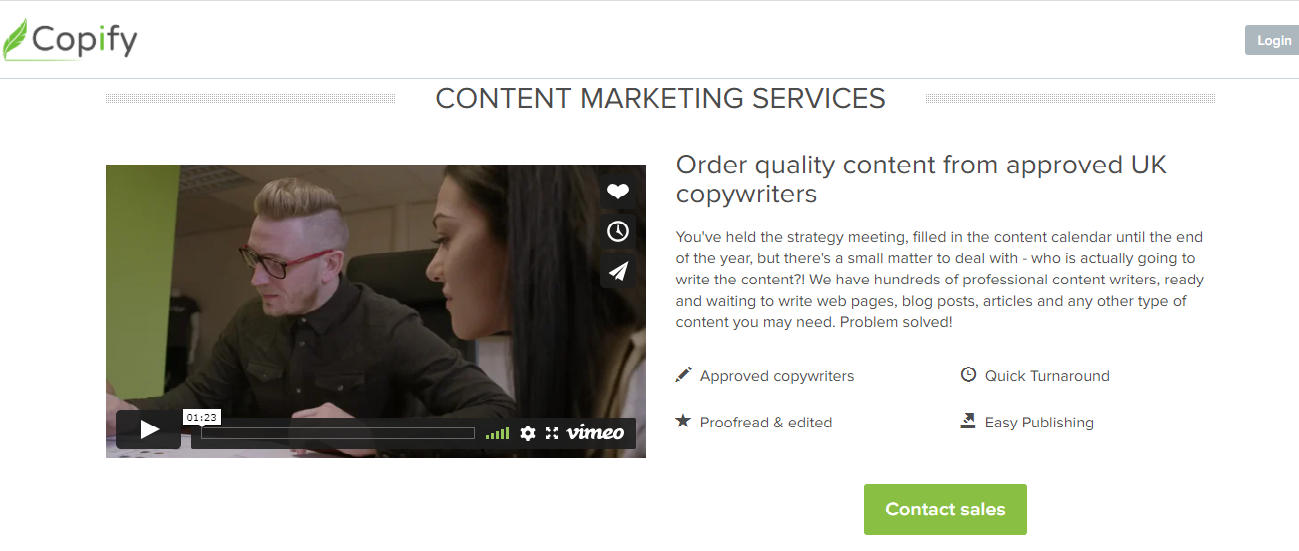 content marketing service uk copify homepage