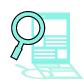 Website analysis: looking glass magnifying a webpage