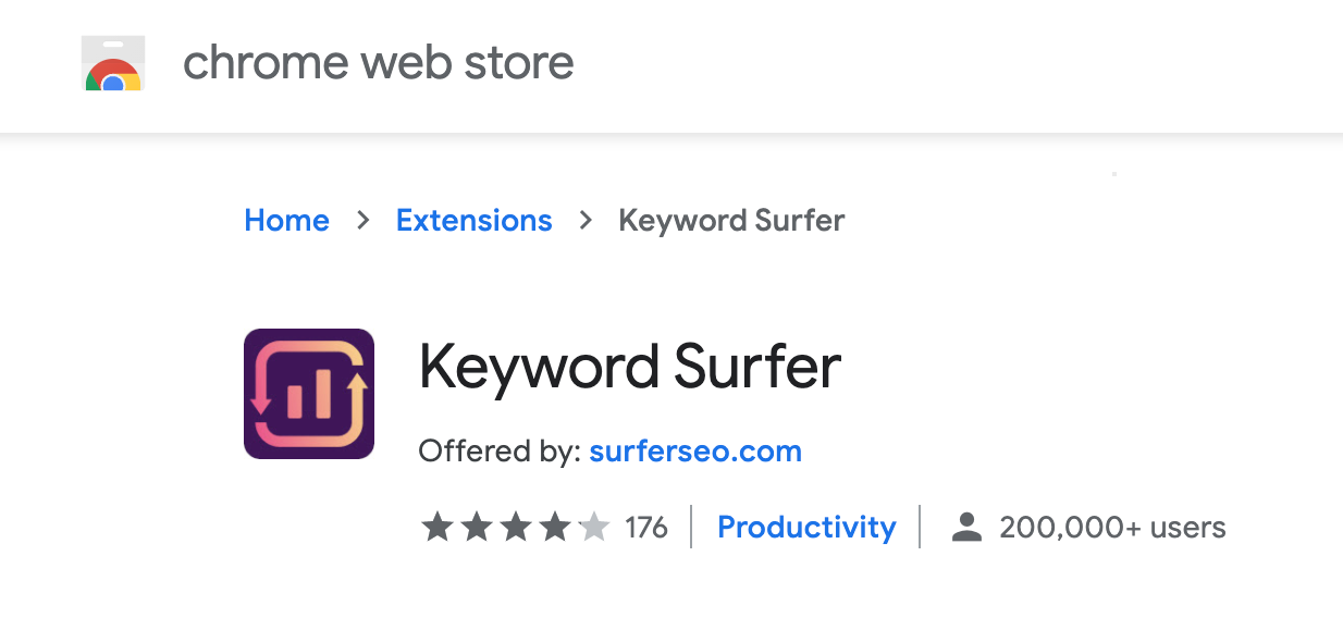 Keyword Surfer App