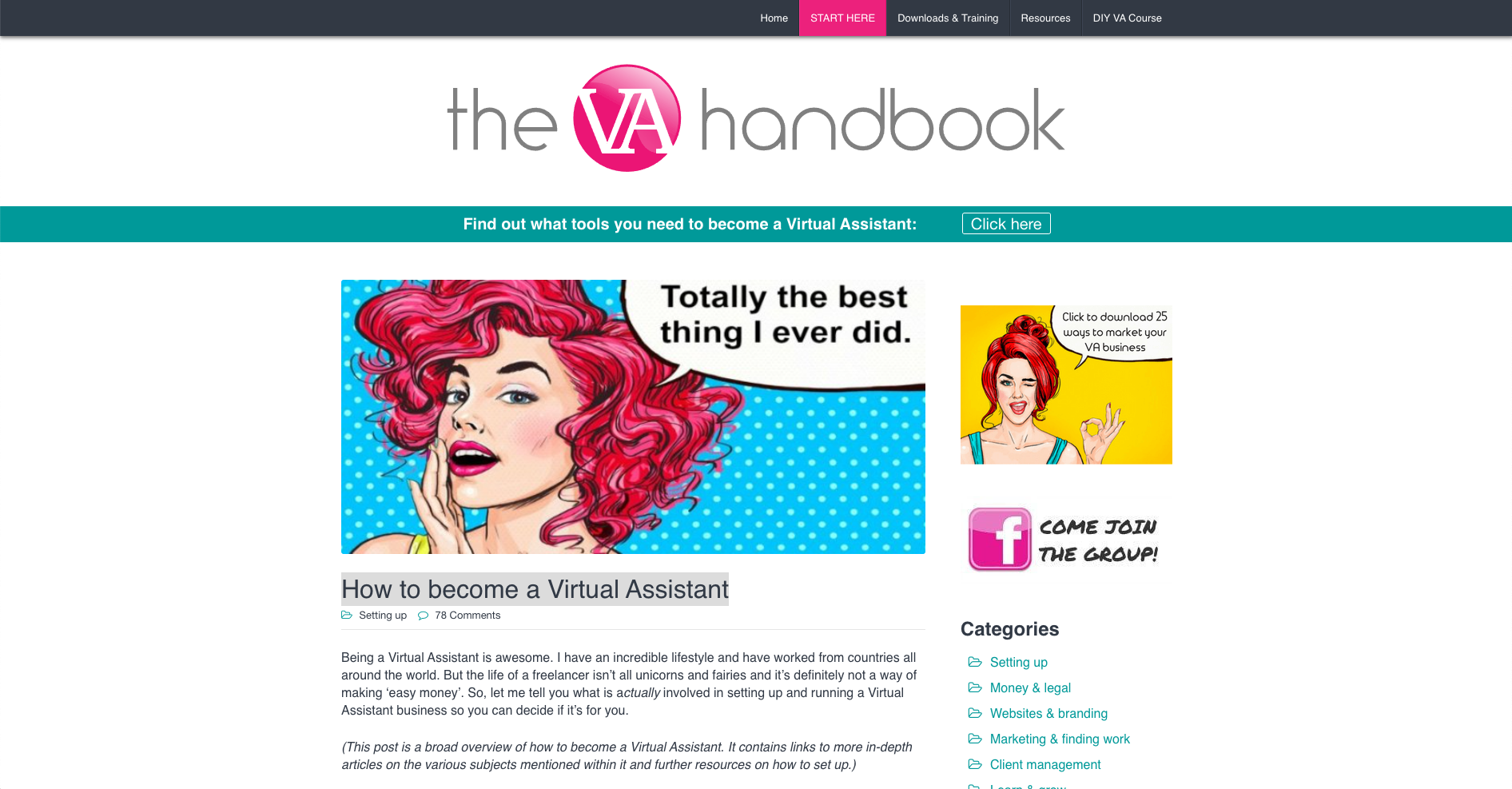 The VA Handbook homepage
